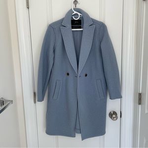 J.Crew Women’s Daphne Topcoat in Italian Boiled Wool in Icy Mountain Blue